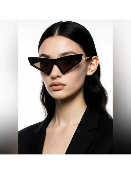 Authentic New Gucci GG0430S 002 Sunglasses – Black Cat-Eye with Brown Lenses main image 5